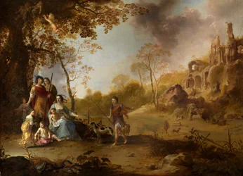 An Allegorical Family Portrait in a Landscape